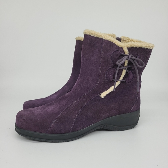 Clarks Shoes | Clarks Bendables Angie Madi Purple Suede Leather Ankle Winter Boots | Color: Purple | Size: 7.5 | Gfuturesaver's Closet